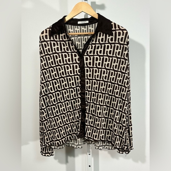 Peppermayo Monogram Logo Set โ Brown & Cream Top + Pants (Size 2) - Picture 3 of 7